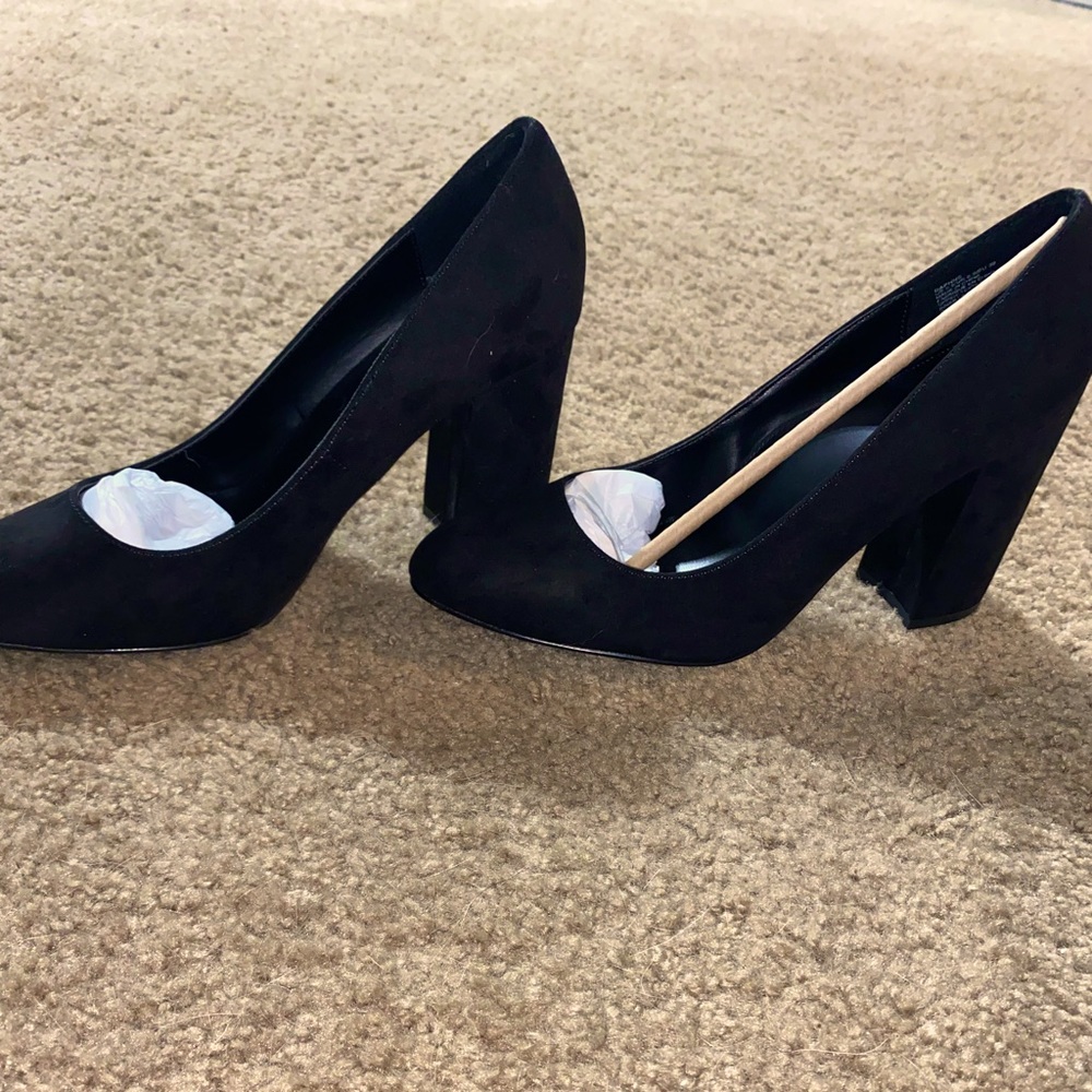Brand new black suede pumps